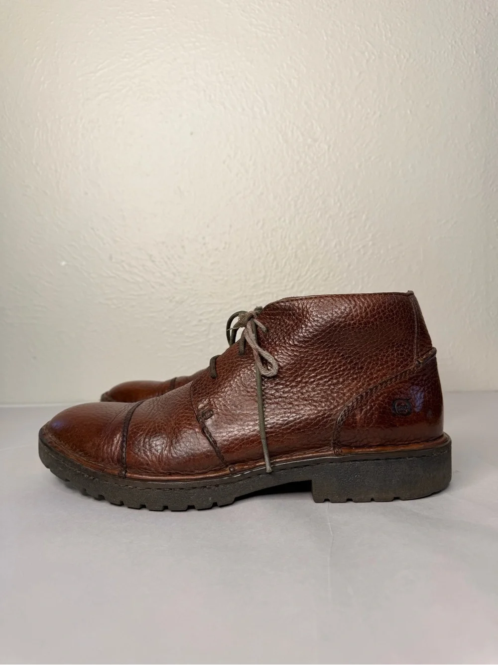 Born men brown leather lace up ankle boots